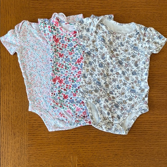 Carter's Other - 3 Girls 9M Floral Kids One Pieces Set Short Sleeved